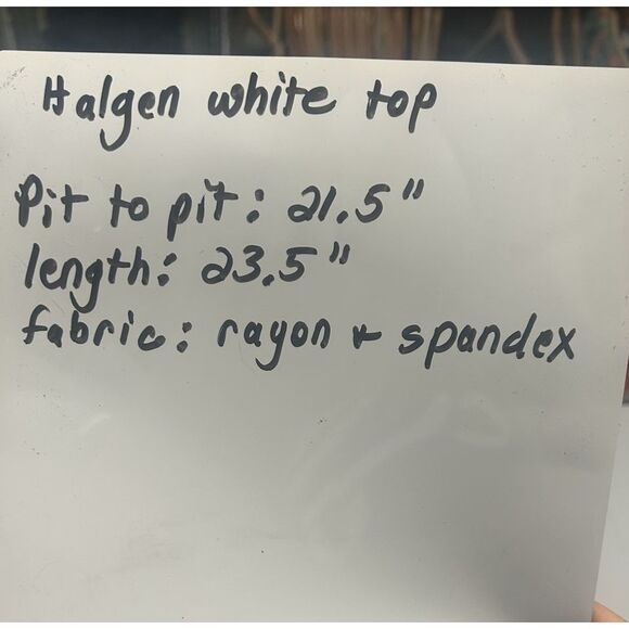 Halogen Release Pleat White Top Ruching Twist Front V Neck Size 2X - Picture 9 of 10